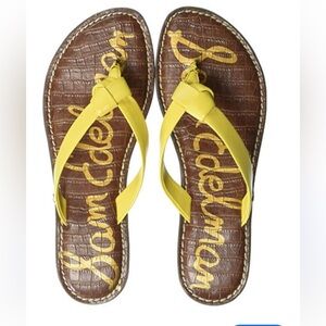 Sam Edelman Women’s Bright Yellow Thong Leather Sandals | Size 8.5